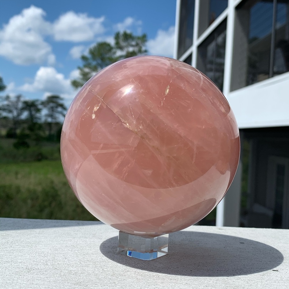 Huge Pink Rose quarts Sphere